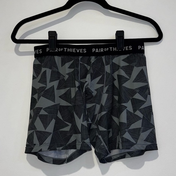 Pair of Thieves Men's Geometric Gray Boxer Briefs - Picture 1 of 2